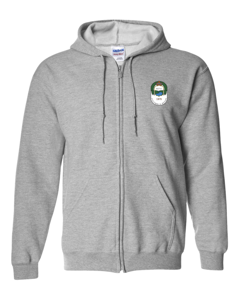 Columbus Rugby - Gildan® - Heavy Blend™ Full-Zip Hooded Sweatshirt - 18600 - Crest