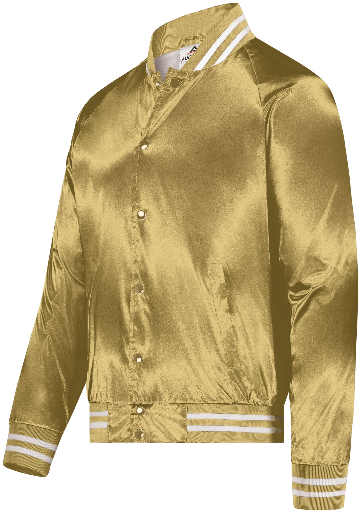 AUGUSTA SPORTSWEAR - SATIN BASEBALL JACKET/STRIPED TRIM