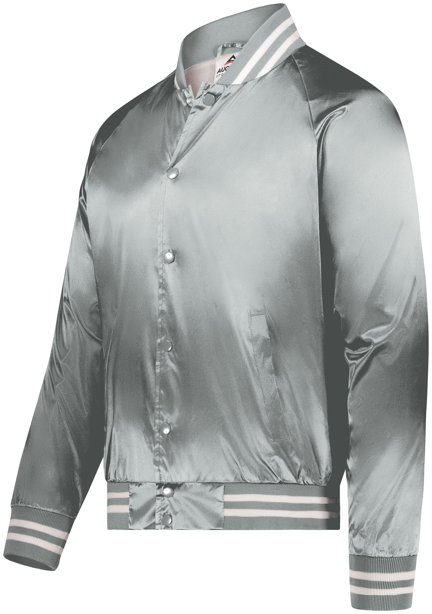 AUGUSTA SPORTSWEAR - SATIN BASEBALL JACKET/STRIPED TRIM