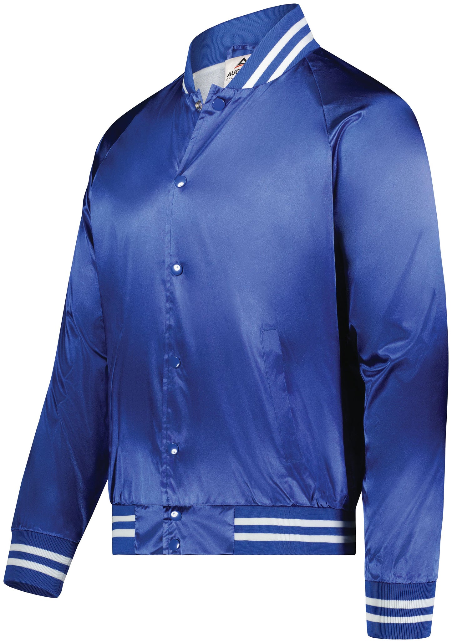 AUGUSTA SPORTSWEAR - SATIN BASEBALL JACKET/STRIPED TRIM