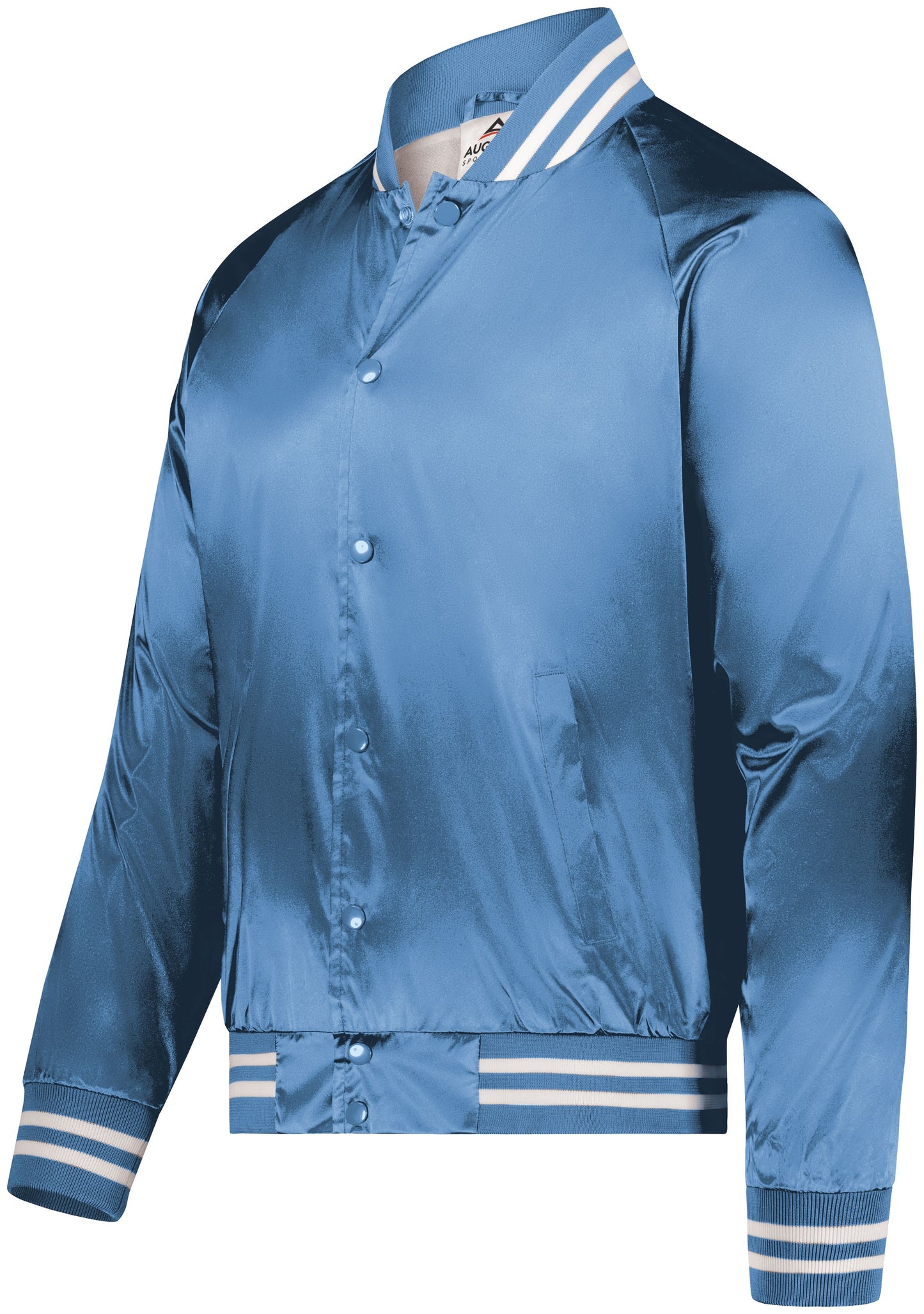 AUGUSTA SPORTSWEAR - SATIN BASEBALL JACKET/STRIPED TRIM