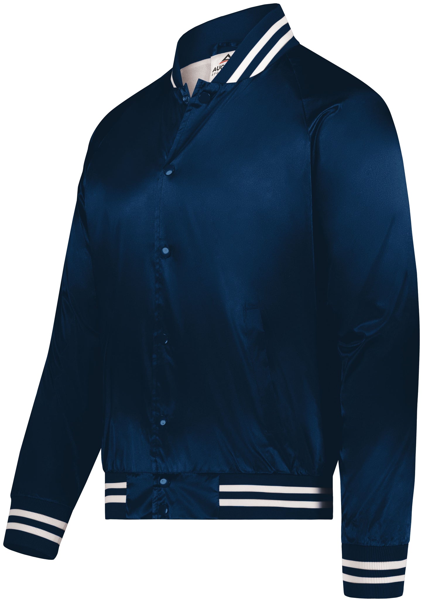 AUGUSTA SPORTSWEAR - SATIN BASEBALL JACKET/STRIPED TRIM