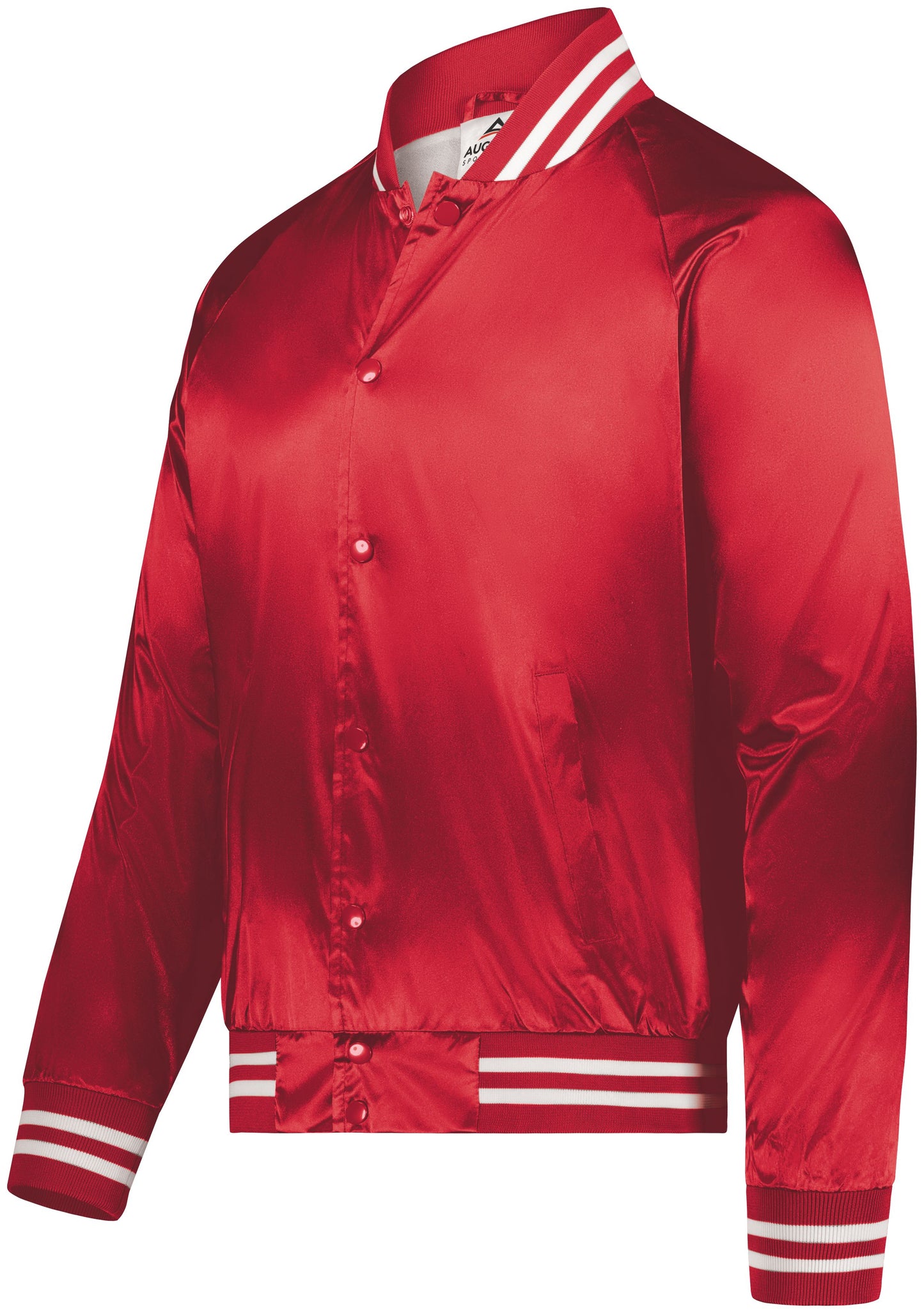 AUGUSTA SPORTSWEAR - SATIN BASEBALL JACKET/STRIPED TRIM