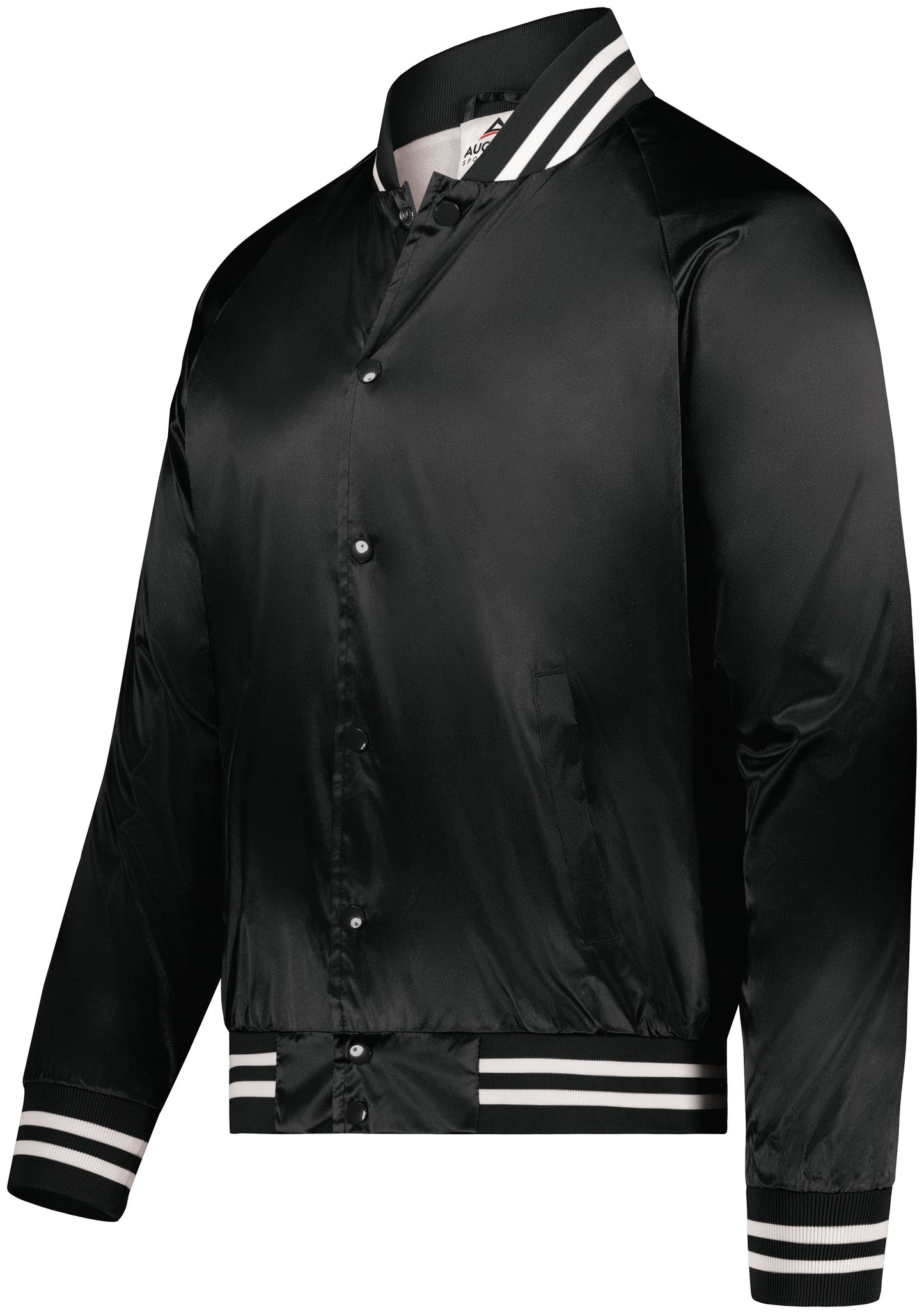 AUGUSTA SPORTSWEAR - SATIN BASEBALL JACKET/STRIPED TRIM