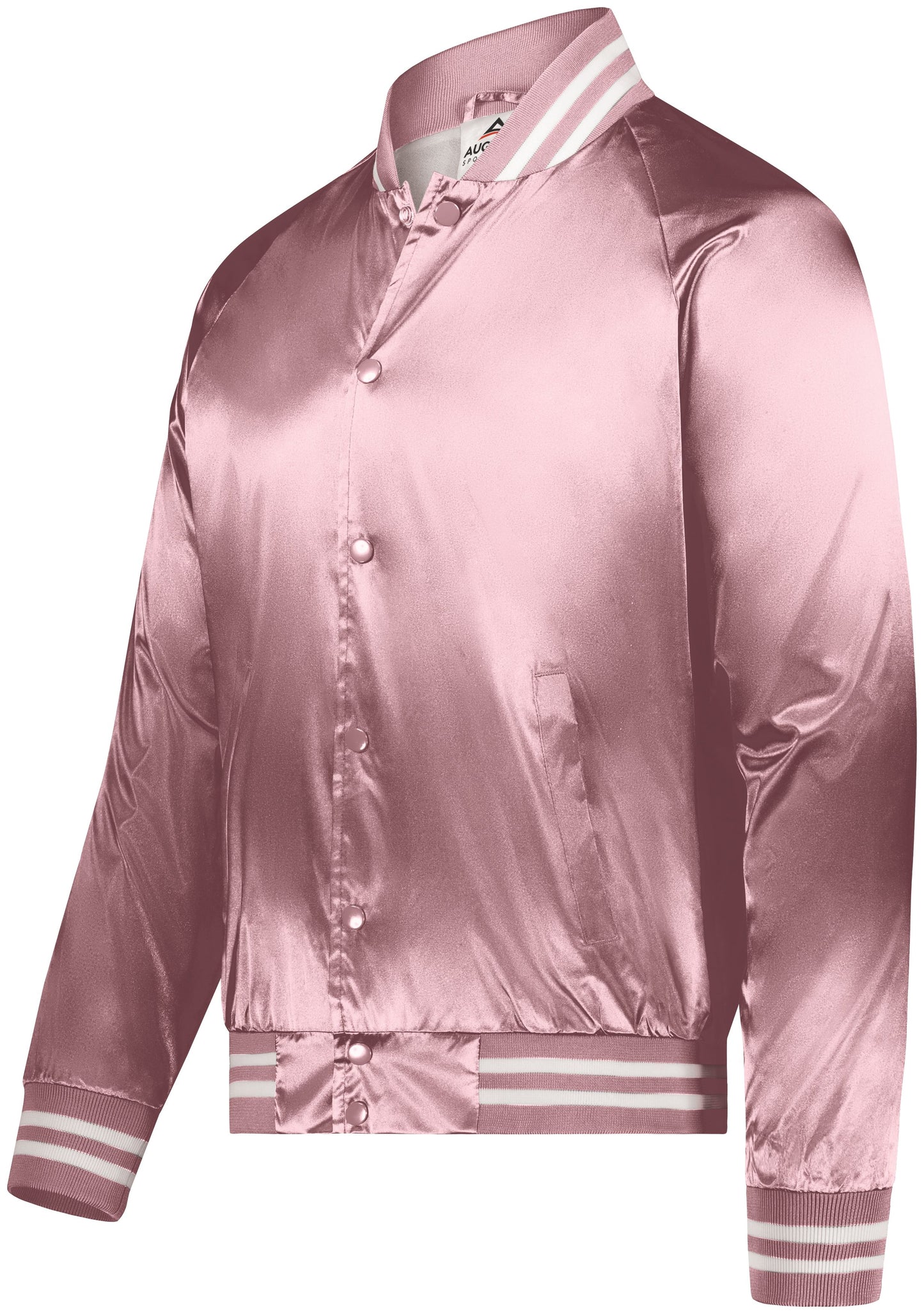 AUGUSTA SPORTSWEAR - SATIN BASEBALL JACKET/STRIPED TRIM
