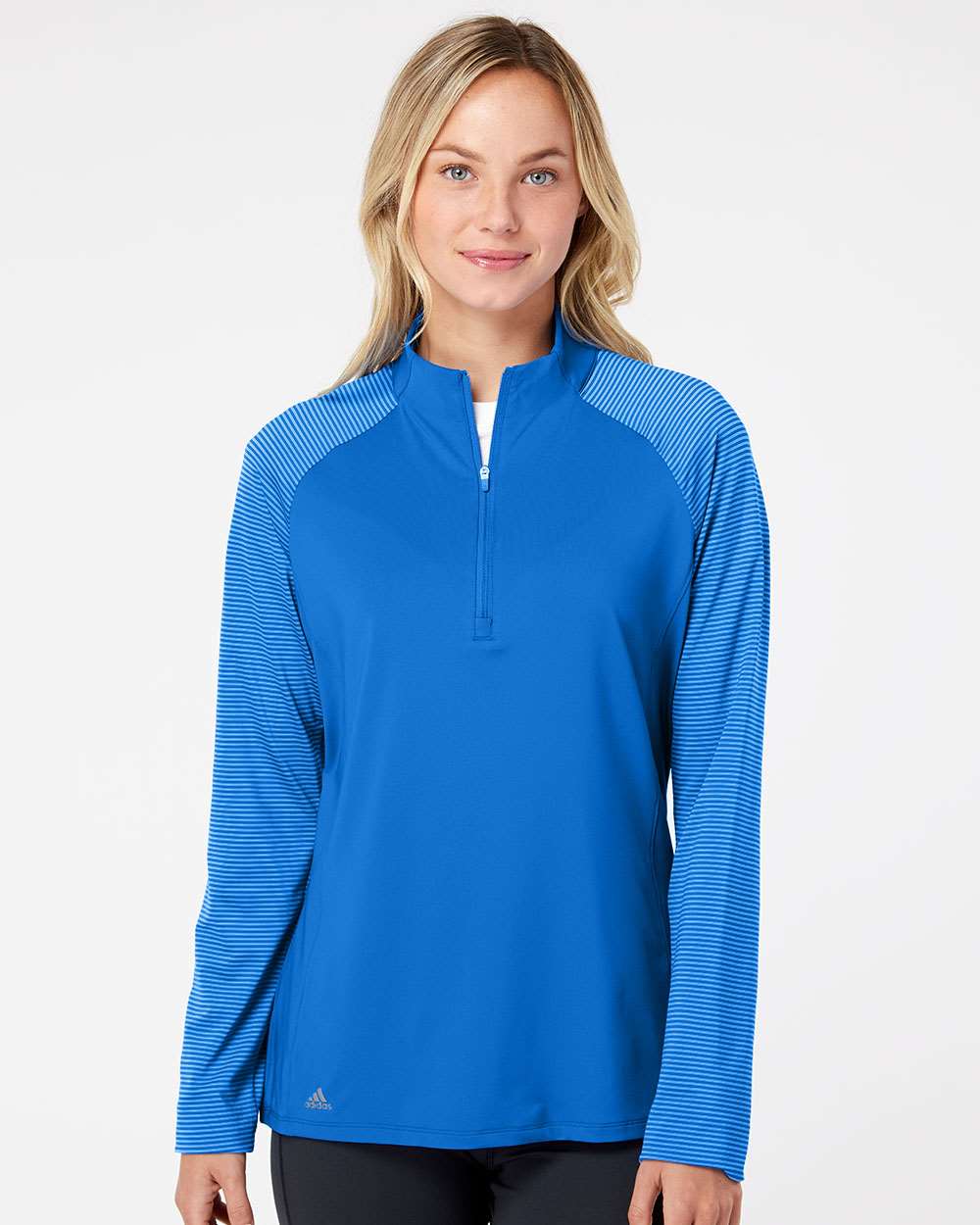 Adidas - Women's Stripe Block Quarter-Zip Pullover - A521
