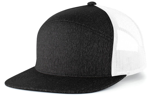 PACIFIC HEADWEAR - HEATHER 6-PANEL ARCH TRUCKER SNAPBACK CAP