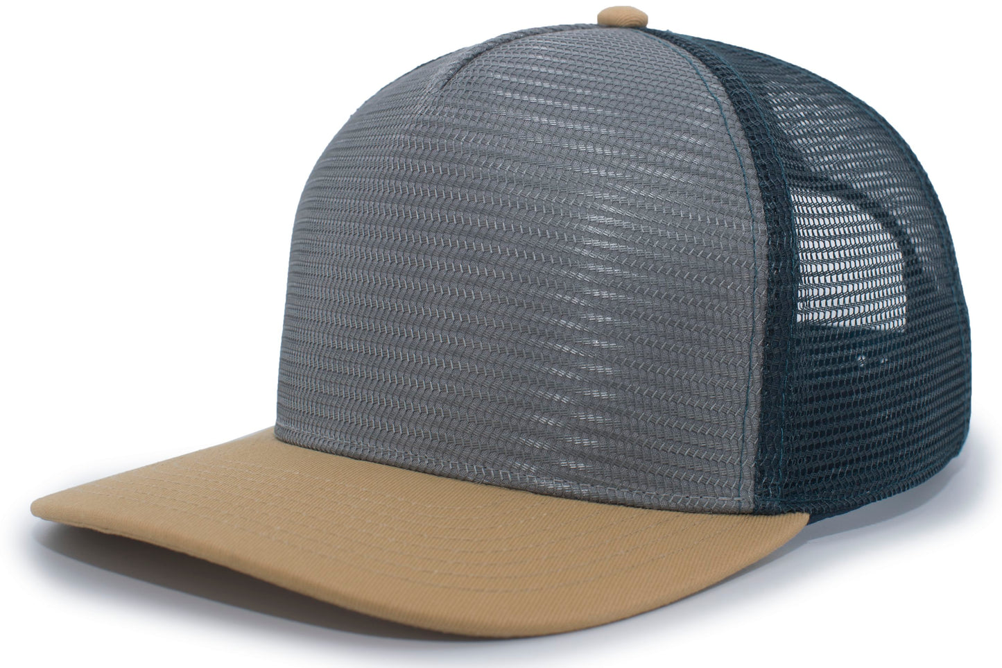 PACIFIC HEADWEAR - 5-PANEL MESH OVERLAY TRUCKER SNAPBACK - P724